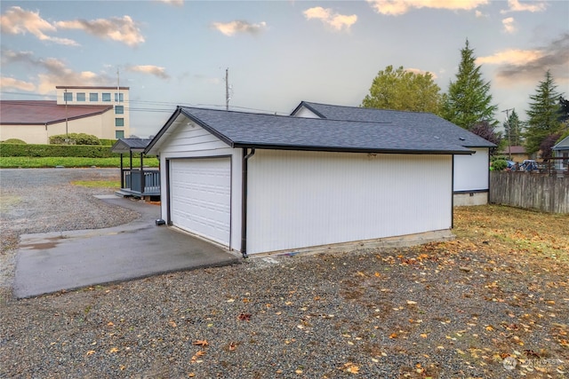 view of garage