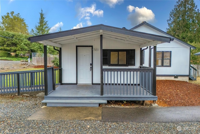 exterior space featuring a porch