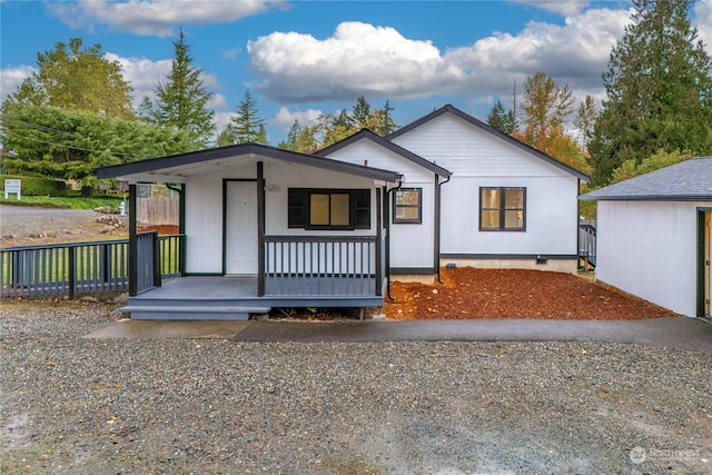 view of front of home featuring covered porch