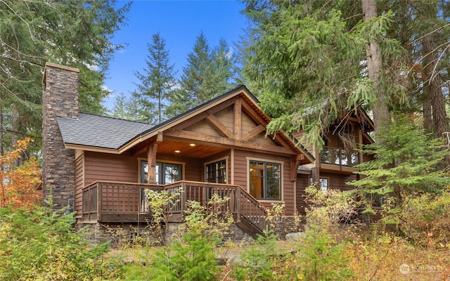 1251 Pinegrass Loop, Cle Elum, WA 98922 - back of house with roof with shingles and a chimney