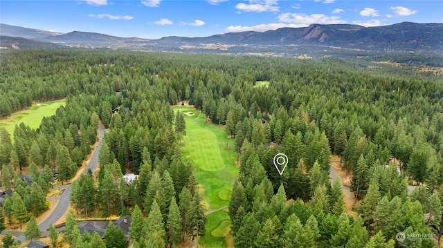 bird's eye view with a mountain view