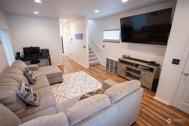 living room featuring hardwood / wood-style floors