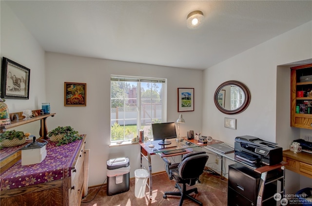 view of carpeted office