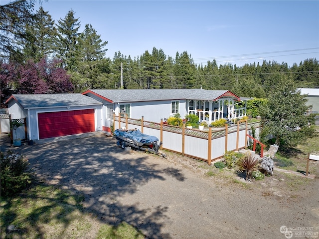 view of front facade with a garage