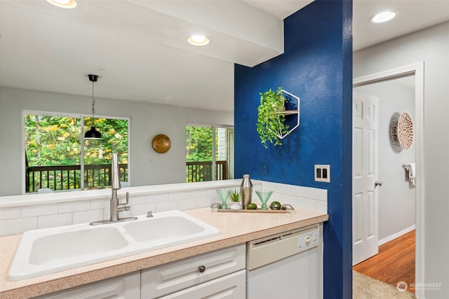 bathroom featuring vanity and hardwood / wood-style flooring