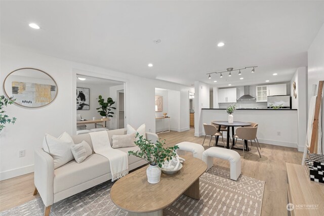 living room featuring light hardwood / wood-style floors