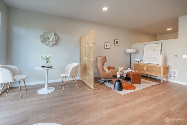 living area featuring wood-type flooring