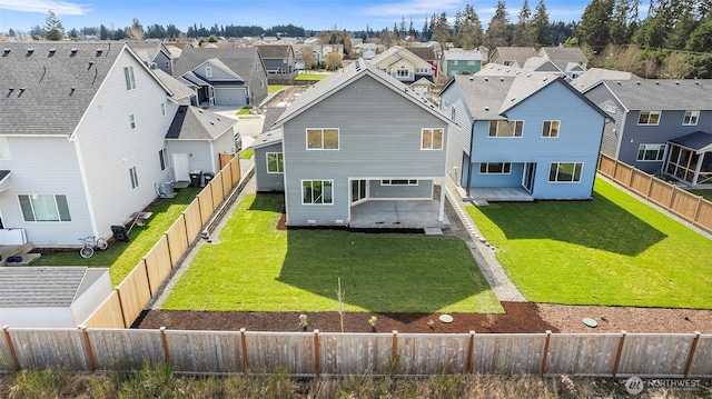 aerial view with a residential view