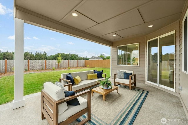 14714 88th Way SE Unit 3, Yelm, WA 98597 - fenced backyard with an outdoor hangout area and a patio