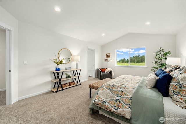 14714 88th Way SE Unit 3, Yelm, WA 98597 - bedroom with carpet floors, lofted ceiling, and recessed lighting