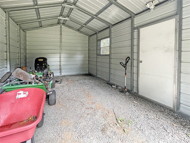 garage with a carport