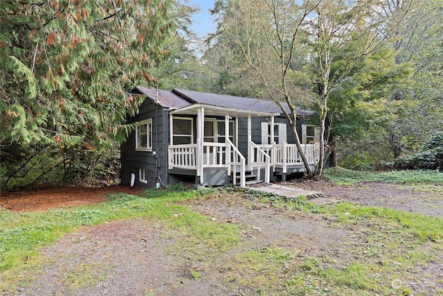 view of front facade with a deck