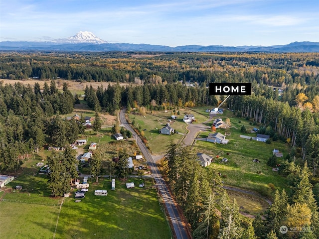 drone / aerial view with a mountain view