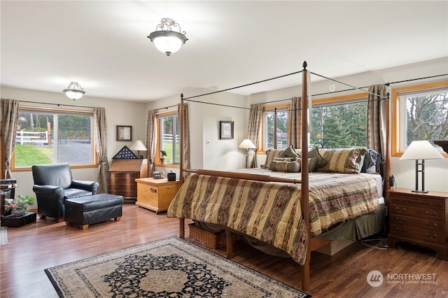 bedroom featuring wood-type flooring