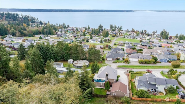 212 Grandview Ave, Camano Island, WA 98282 - birds eye view of property with a water view and a residential view
