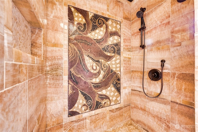 details with tiled shower