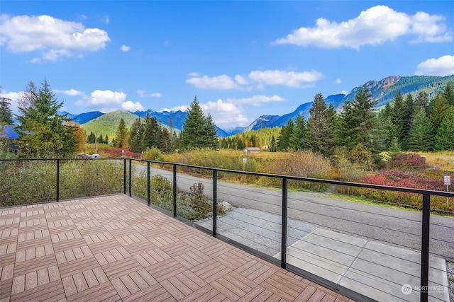 exterior space with a mountain view