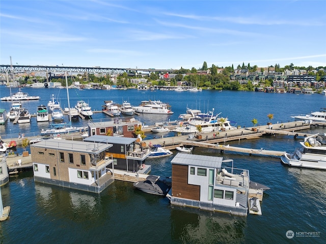 exterior space featuring a water view