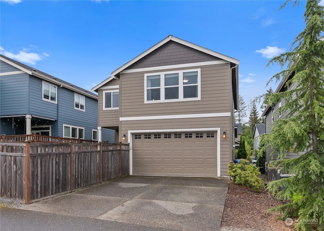 front of property featuring a garage