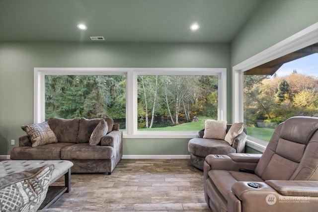 sunroom with plenty of natural light