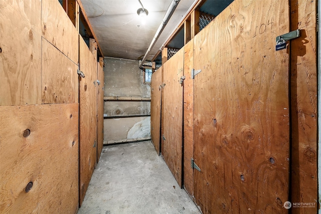 interior space featuring concrete floors