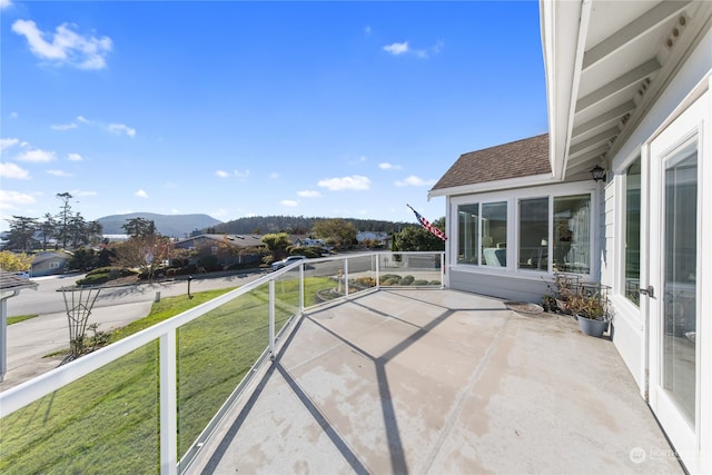 balcony with a mountain view