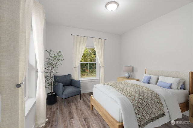 bedroom featuring wood-type flooring