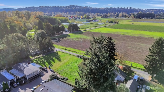 aerial view featuring a rural view