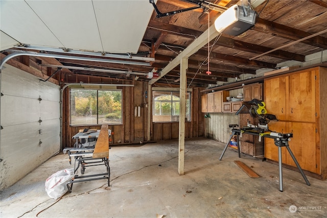 garage featuring a garage door opener