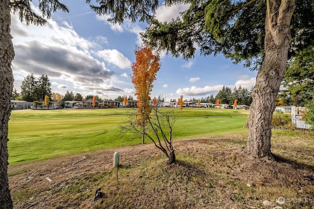 view of community featuring a lawn