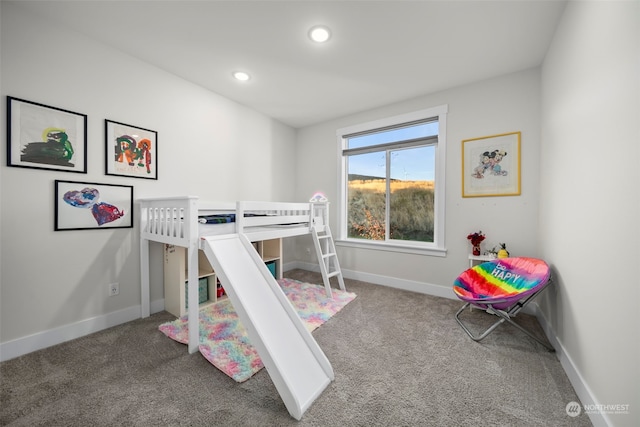 view of carpeted bedroom