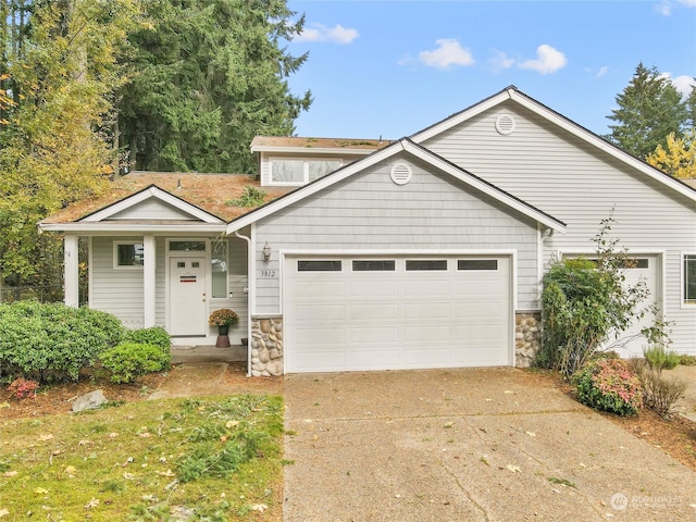 view of front of property featuring a garage