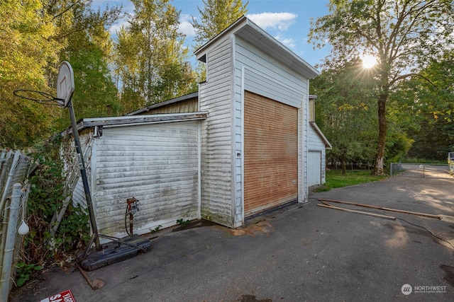 view of garage