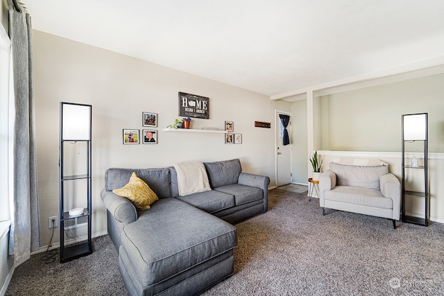 living room with carpet