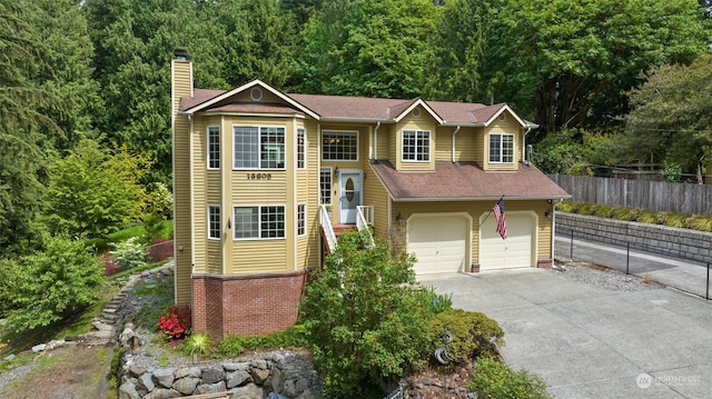 view of front of home with a garage