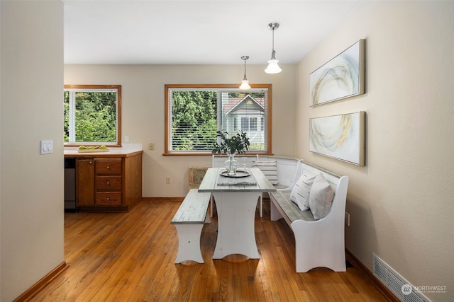 dining area featuring light hardwood / wood-style flooring