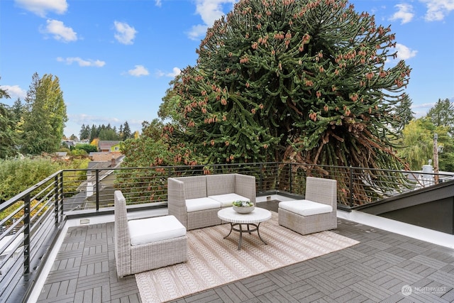 view of patio / terrace with a balcony