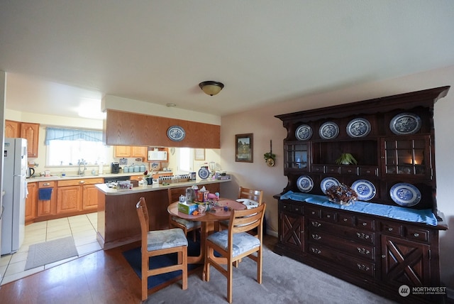 view of tiled dining space