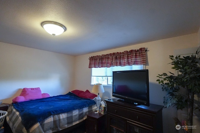 bedroom featuring a textured ceiling