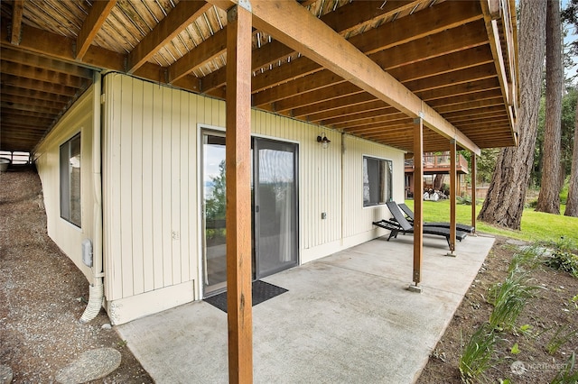 view of patio with a deck