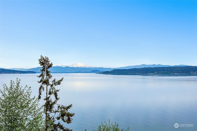 property view of water featuring a mountain view