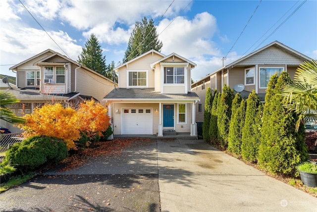 view of front of property featuring a garage