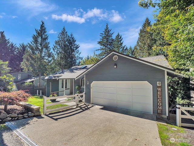 view of front of house with a garage