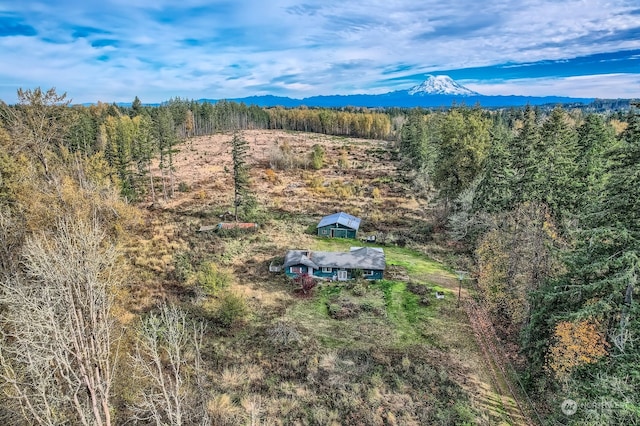 bird's eye view featuring a mountain view