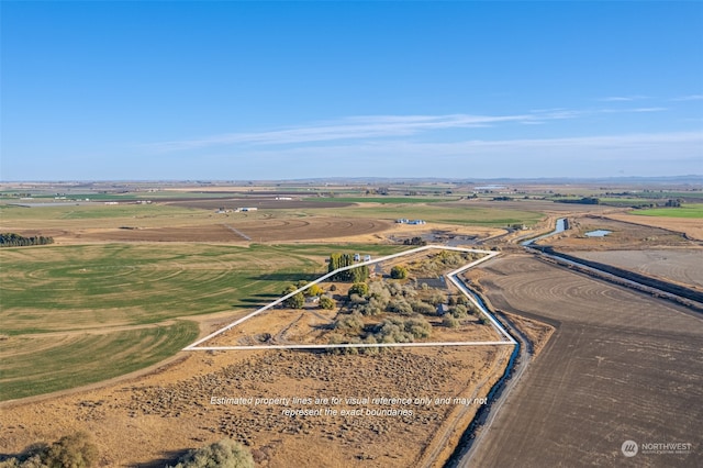 bird's eye view featuring a rural view