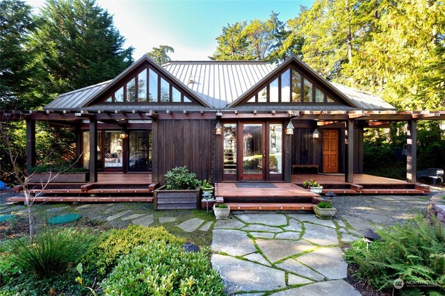 308 De Haro Ln, San Juan Island, WA 98250 - back of house with metal roof and a deck