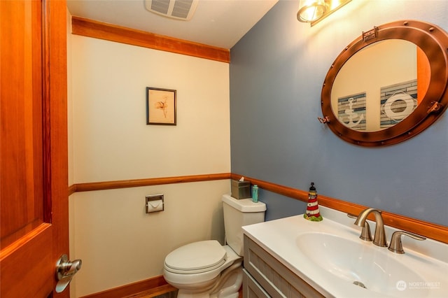 308 De Haro Ln, San Juan Island, WA 98250 - bathroom with toilet, visible vents, and vanity