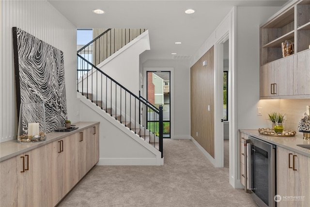 interior space featuring wine cooler