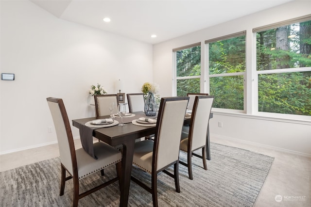 view of dining area