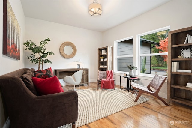 sitting room featuring hardwood / wood-style floors